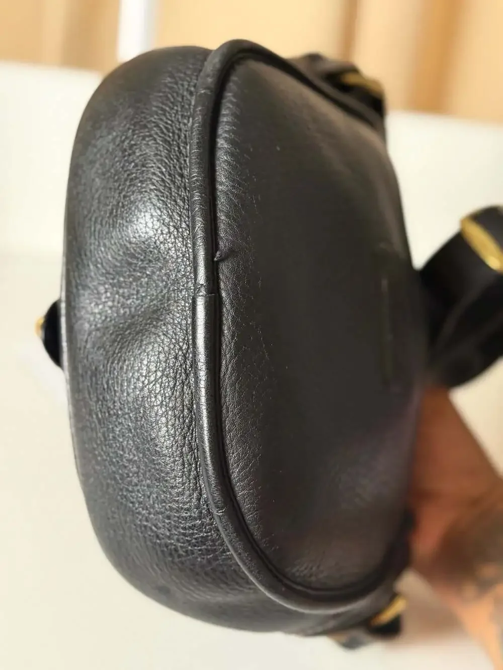 Vintage Dooney & Bourke All-Weather Leather Black Saddle Made in USA